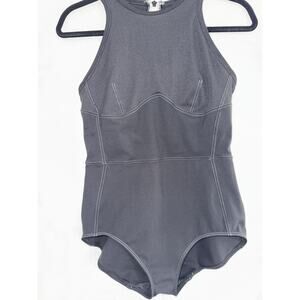 New Balance × NB Bandier Paneled Zip Back Sexy Bodysuit Black Activewear Size M